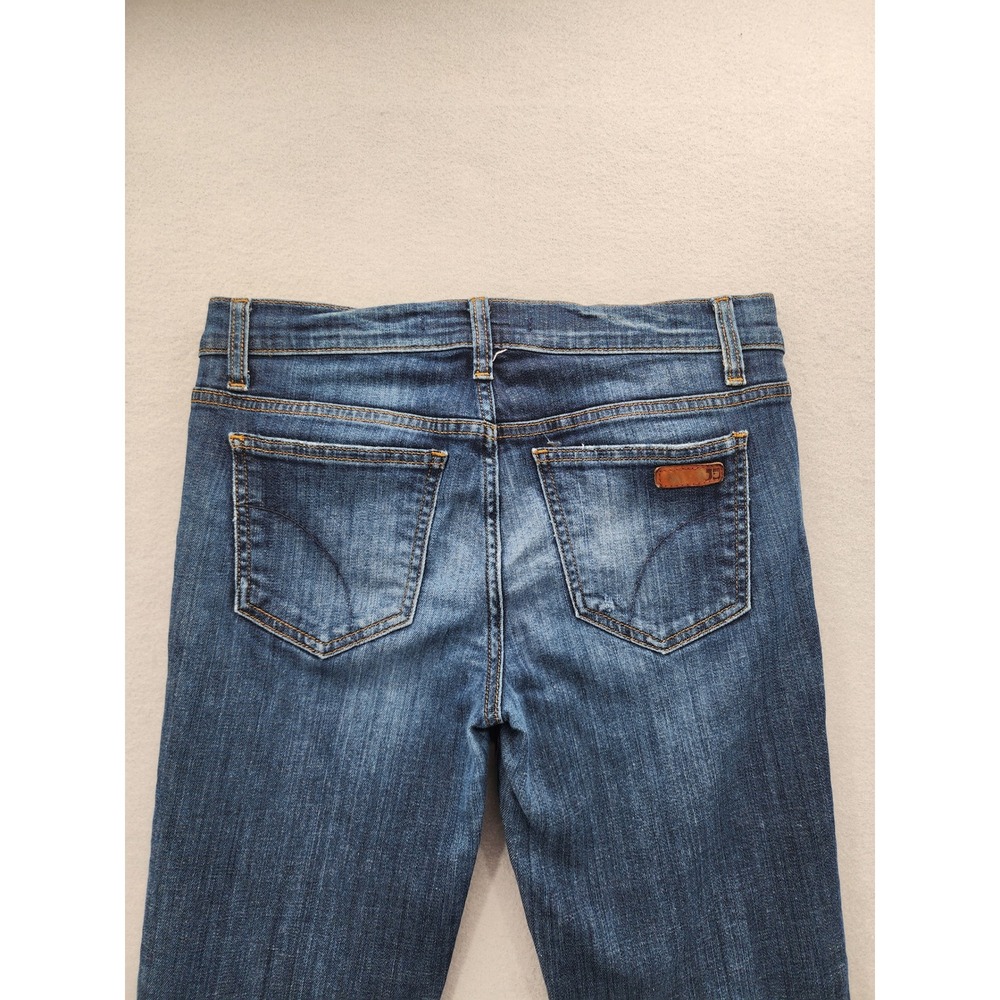 Joe's Jeans Mid Rise Skinny Ankle Dark Wash‎ Raw Frayed Hem Denim Jeans Size 27 - Picture 8 of 13